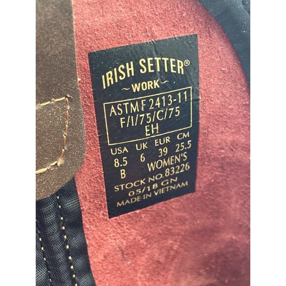 Irish Setter WALKER 9" 83226 Women's USED Steel-Toe Boot Brown US Size 8.5B - Picture 10 of 12